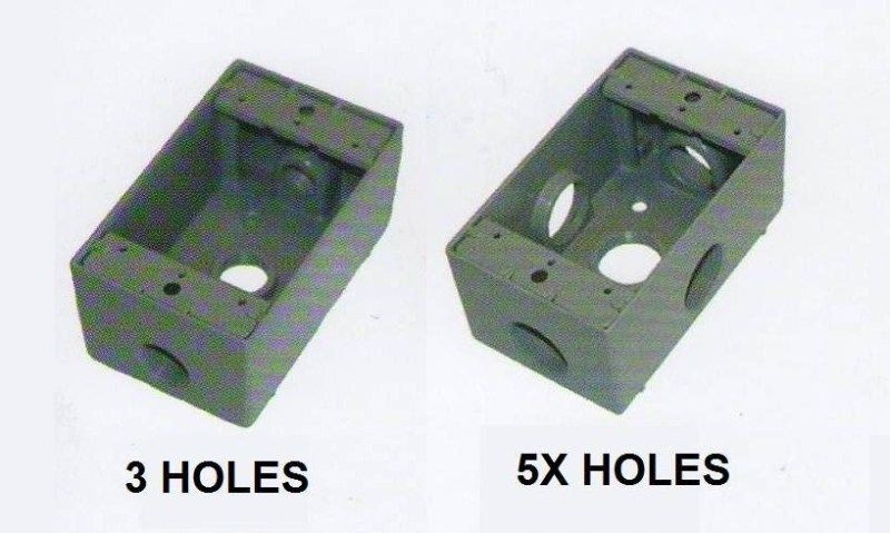 GANG DEEP BELL OUTDOOR BOX 3 5X HOLES 1/2 3/4 1 INCH