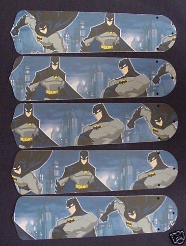 BATMAN BEGINS ROBIN Ceiling Fan Blades (5) Hand Crafted 52 Fan 