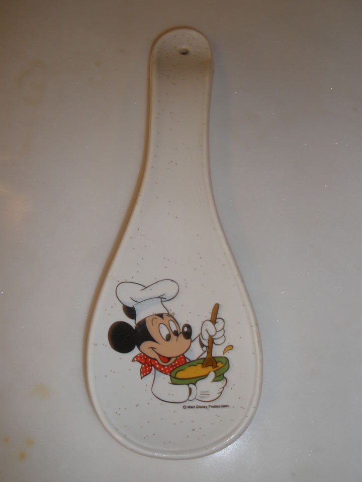 VINTAGE CERAMIC WALT DISNEY MICKEY CHEF SPOON REST TREASURE CRAFT