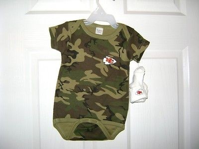 Kansas City Chiefs Baby One Piece 3 6 Months with Socks Camo NWOT