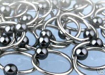 10pcs Hematite Captive Bead Rings 10g,12g,14g,16​g,18g Wholesale Lot 