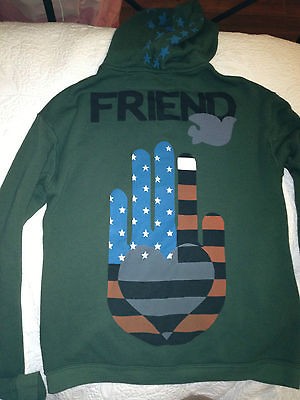 Free City Friend Womens Hoodie, Medium, Green