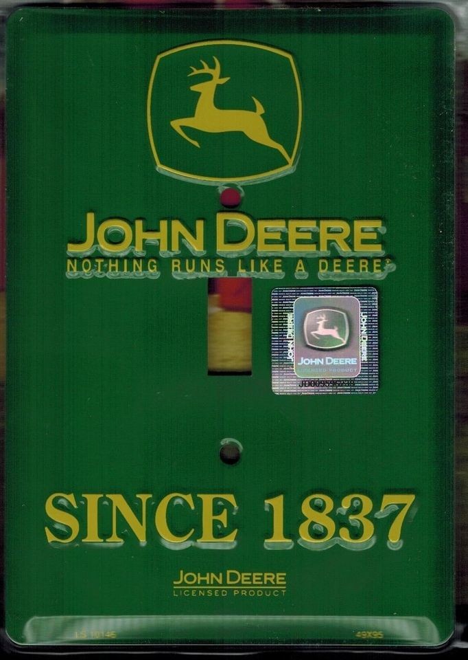 John Deere Since 1837 Light Switch PLATE COVER logo metal sign garage 