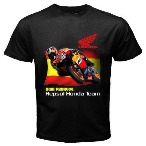 DANI PEDROSA Repsol Honda Moto GP Mens Black T shirt Size S 2XL