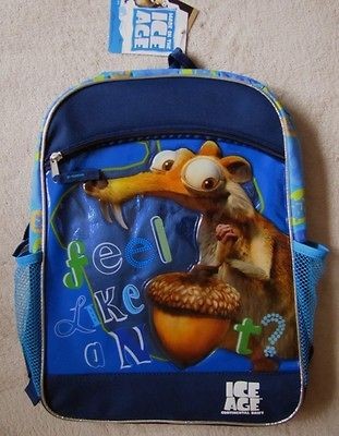 ICE AGE *Feel Like a Nut?* 16 Blue Backpack School Book Bag