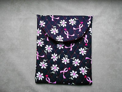 IPAD/TABLET SLEEVE HANDMAD​E QUILTED FABRIC BREAST CANCER AWARENESS 