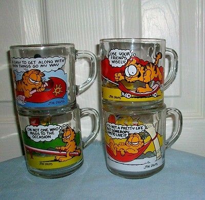 McDonalds Garfield Mugs Complete Set of 4
