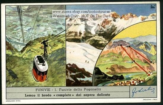 Cable Cars Paganella Italy Skiing c50 Y/O Card