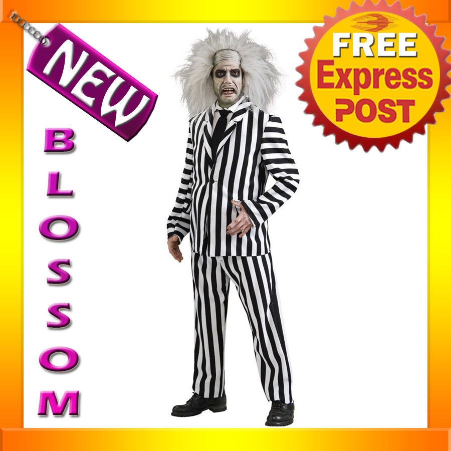 C288 Mens Licensed Beetlejuice DELUXE Fancy Scary Beetle Juice 