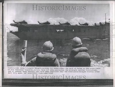   Photo Navy LST & Aircraft Carrier U.S.S Boxer In Dominican Republic