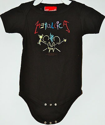 Metallica Stickman with Rattle Baby Infant Onesie Romper One Piece New 