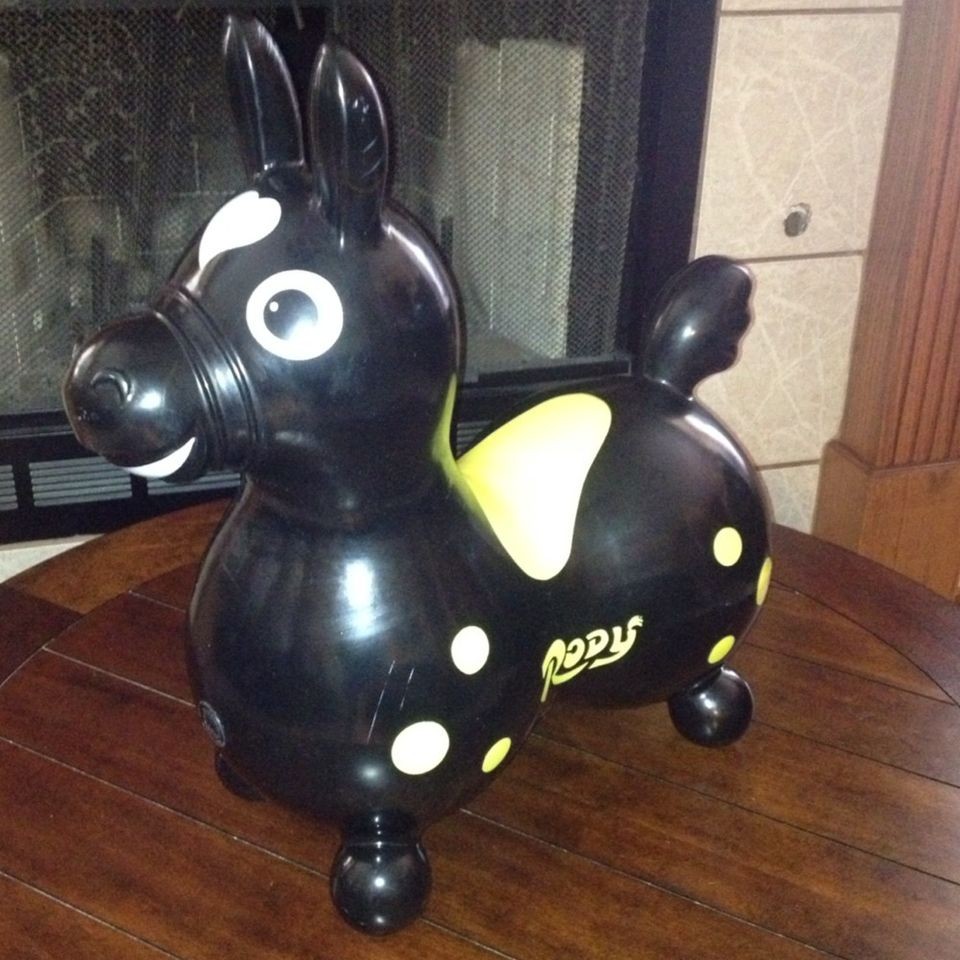 RODY Inflatable Bouncing BALANCE Hopping Horse Toddler RARE BLACK