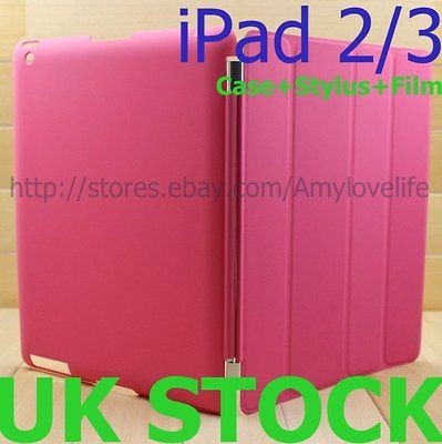  Smart Cover+Ultra Thin Hard Back Case+Stylus+Fi​lm For New iPad 