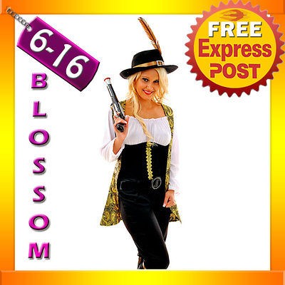 F98 Ladies Pirates Of The Caribbean Angelica Fancy Dress Halloween 