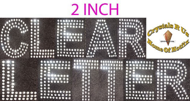 INCH LETTER CLEAR IRON ON RHINESTONE DIY CRAFT CUSTOMIZE TSHIRT 