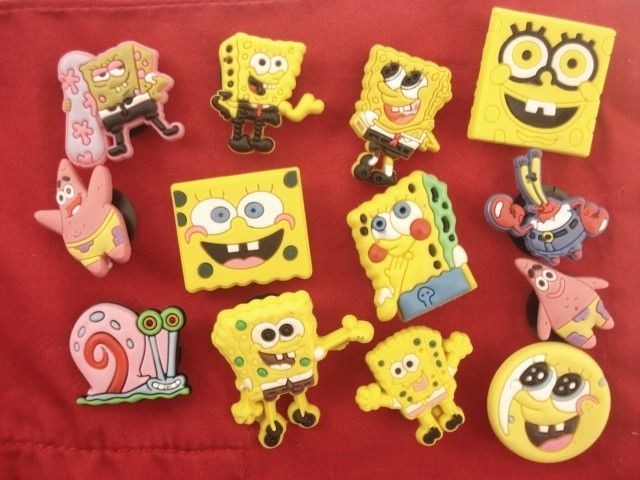 13pcs Cute Spongebob Shoe Charms Fit Jibbitz Crocs