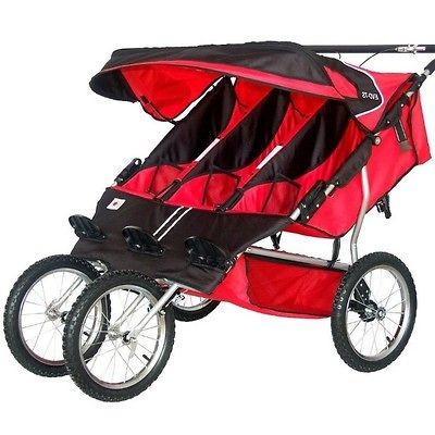 BeBe Love Triple Jogging Stroller Red