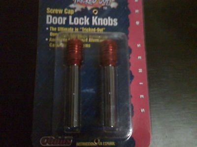 DOOR LOCKS KNOBS CNC BILLET ALUMINUM CAPS ANODIZED RED CAR TRUCK (Fits 