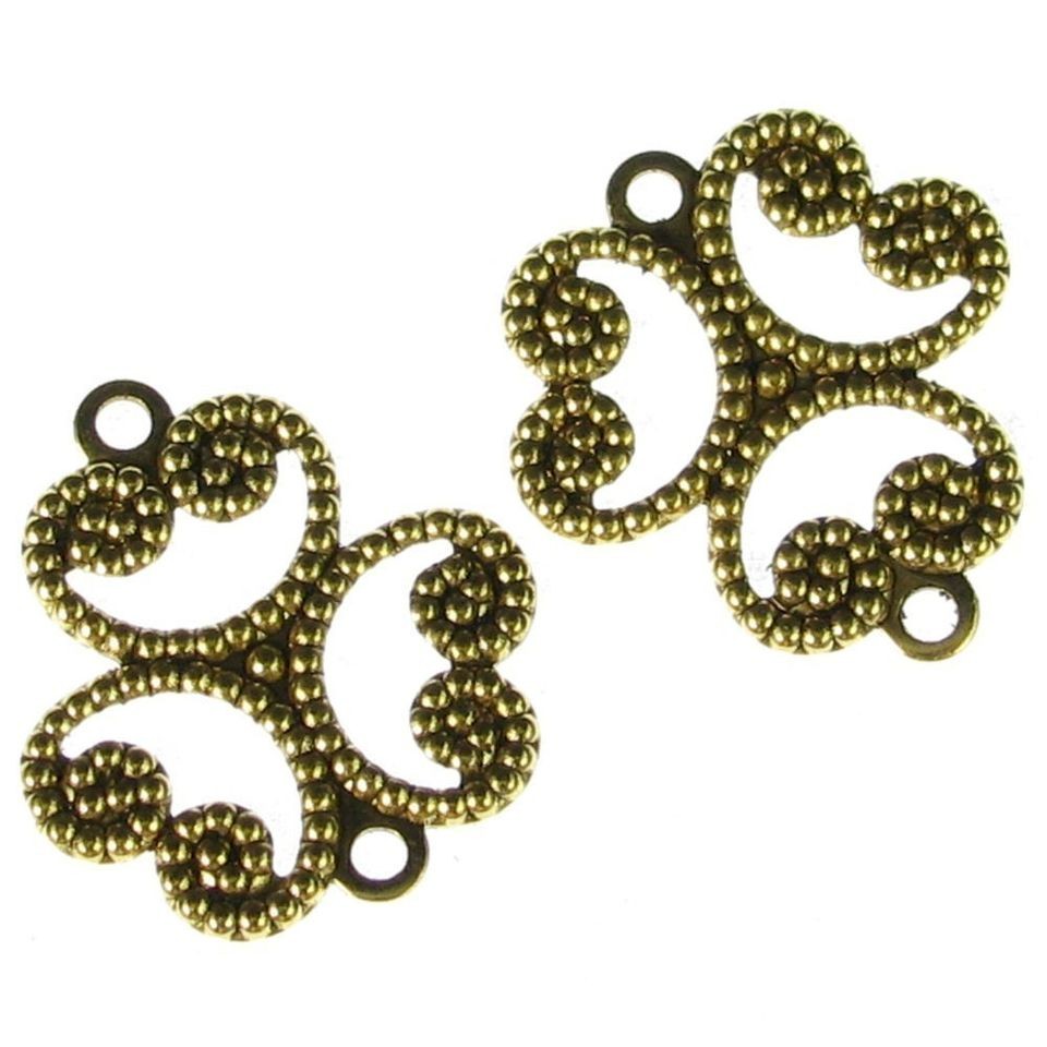 Clover Ring Connector Jewelry Making Supplies Antqiue Gold 126