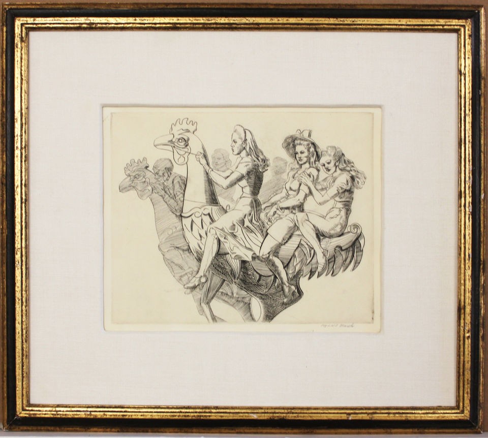 Listed American Artist REGINALD MARCH, Signed Original Etching