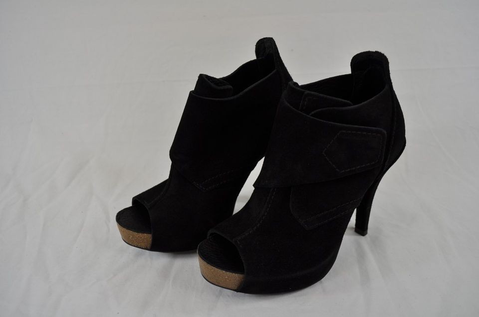 PEDRO GARCIA CHENOA BLACK SUEDE PEEP TOE BOOT (13209) EUR 35 US 5 $460