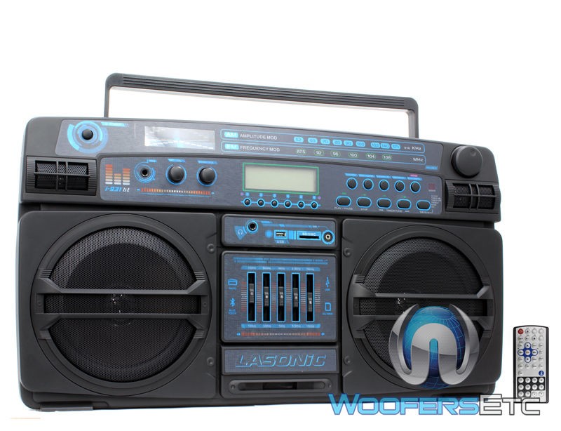   BLUETOOTH COMPATIBLE STEREO W/ GHETTO BLASTER DESIGN BOOMBOX NEW