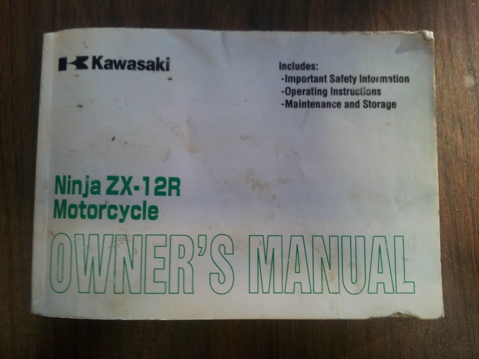Kawasaki Ninja ZX12 R Owners Manual P/N 99987 1019 02