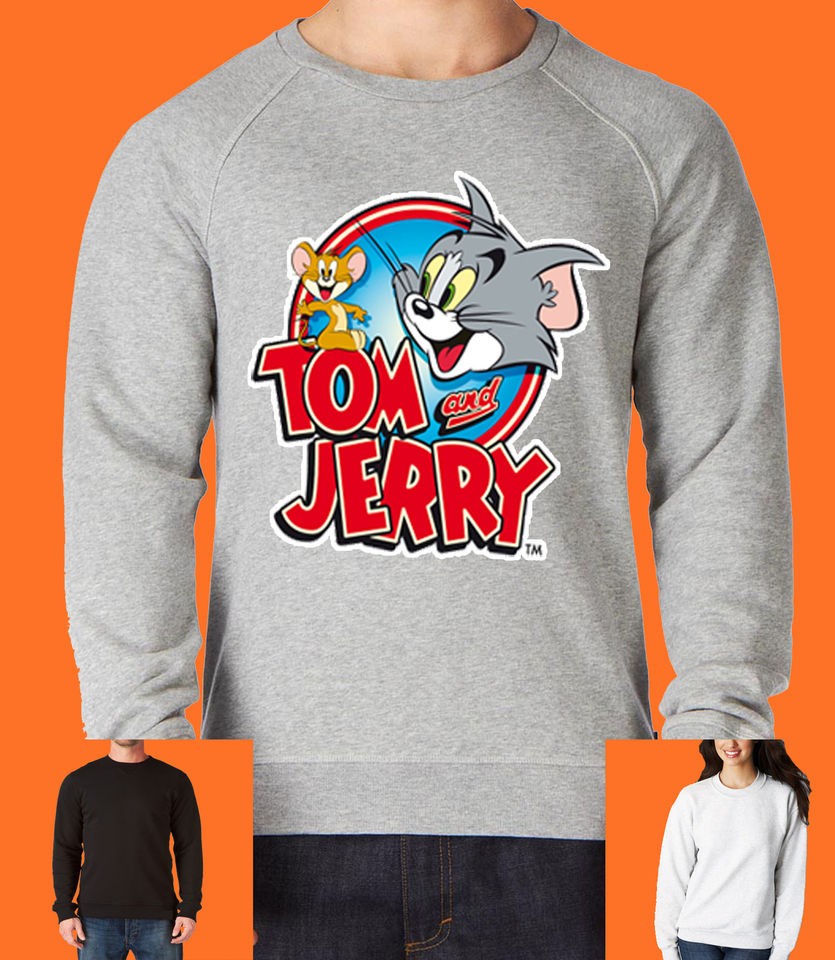 TOM AND JERRY RETRO CARTOON UNISEX SWEATSHIRT ALL SIZES AVAILABLE