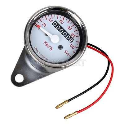   Motorcycle Single Odometer Speed Miles Speedometer Gauge Night Light