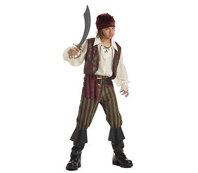 Caribbean Captn Jack Rogue Pirate Child Boy Costume M L