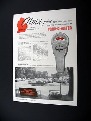 Park O Meter Meters Alma MI Downtown Parking print Ad