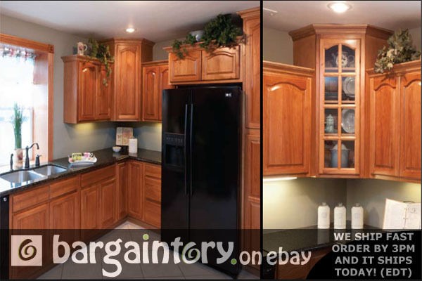 Beautiful 8ft cathedral hickory kitchen RTA cabinets