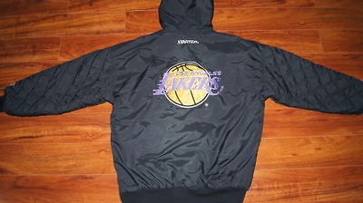 LOS ANGELES LAKERS RARE STARTER Coat Jacket L Large snapback TiSA