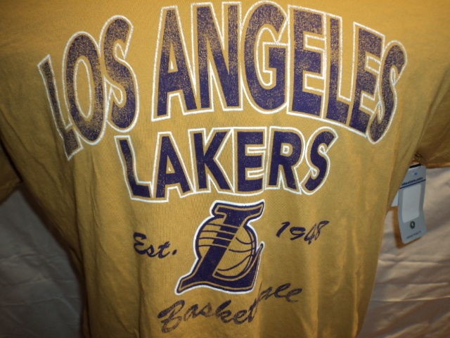 Los Angles Lakers Basketball t shirt Vintage look NeW w/tags NBA 