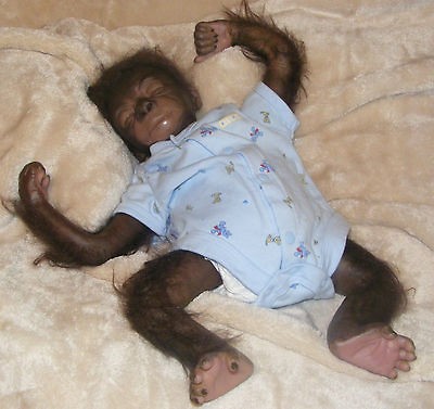 Reborn Baby Boy Gorilla Art Doll Monkey Primate