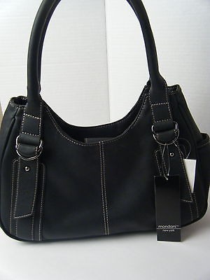 LADIES WOMENS BLACK PURSE HANDBAG BY MONDANI NEW WITH TAG $65 CLAUDIA 