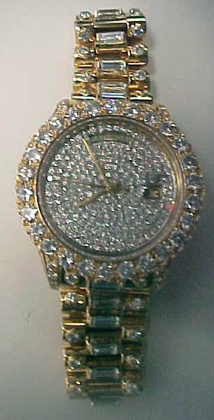 MENS ROLEX 18KT YELLOW GOLD OYSTER PERPETUAL DIAMOND WATCH