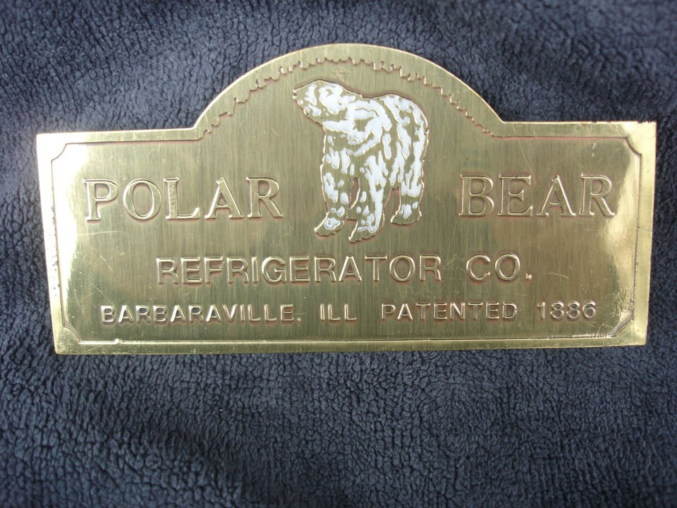   RARE POLAR BEAR REFRIGERATOR BRASS SIGN VINTAGE ANTIQUE APPLIANCE