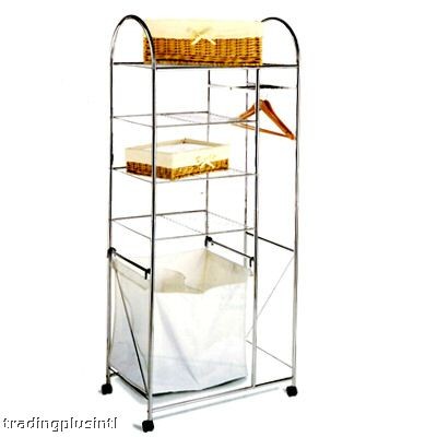 Portable Laundry Center Sorter & Hanger Bars in Chrome Finish by 