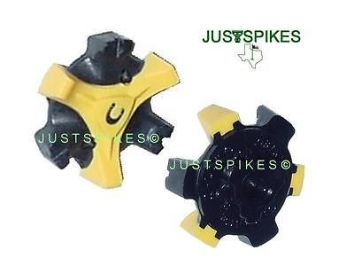   YELLOW Black Q Lok QLok Q Fit New Golf Spikes Cleats JUSTSPIKES