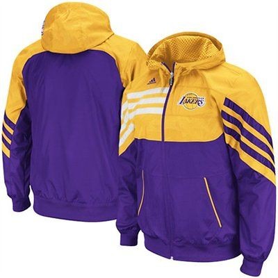 LOS ANGELES LAKERS NBA Adid Pre Game On Court Full Zip Hoody XL