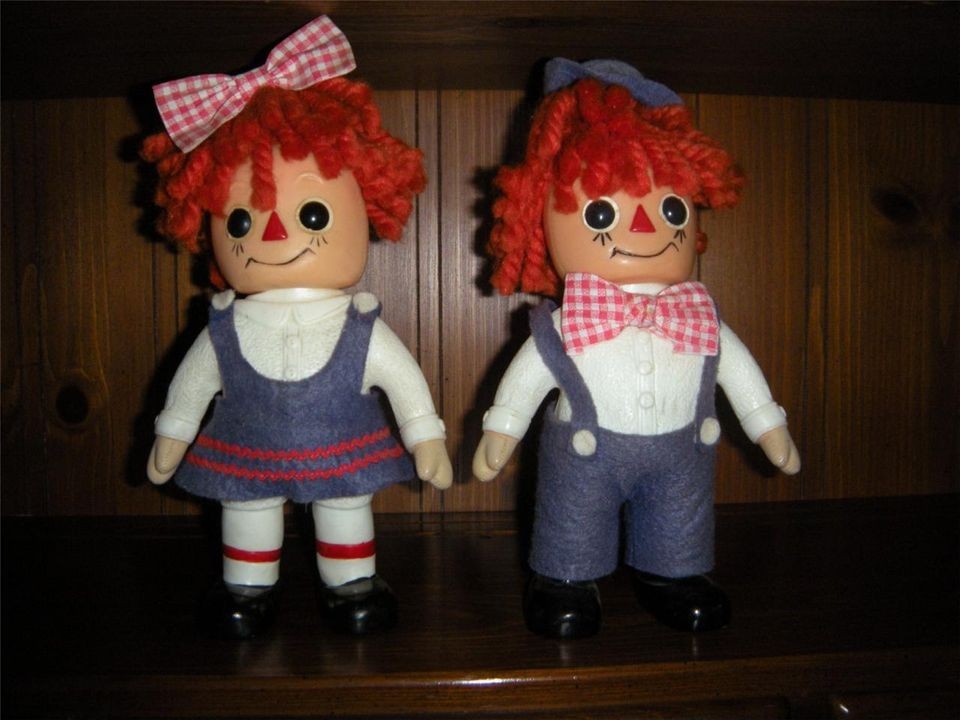   1974 RAGGEDY ANN & ANDY PIGGY BANKS YARN HAIR BY ROYALTY INDUSTRIES