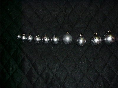 cannon ball sinkers 10 each 1,2,3,4,5 oz  lead fishing weights from do 