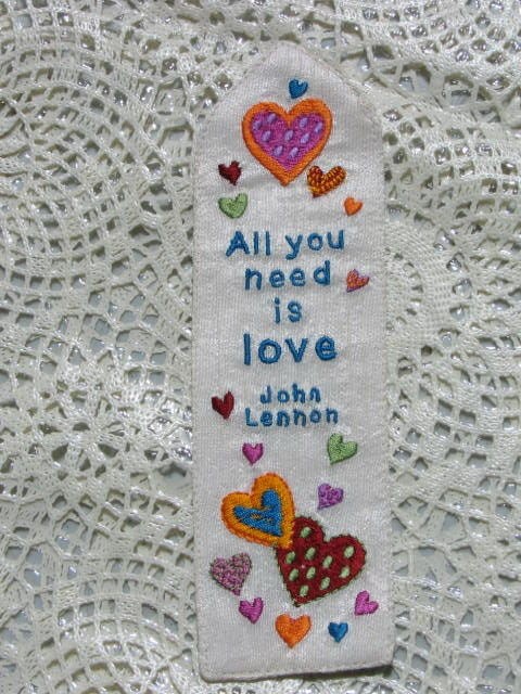 Silk Embroidered Emanuel Lennon Bookmark Judaica BME7