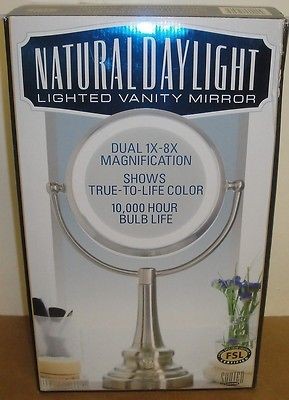   Sunter Natural Daylight Lighted Vanity Mirror 1X to 8X Magnification