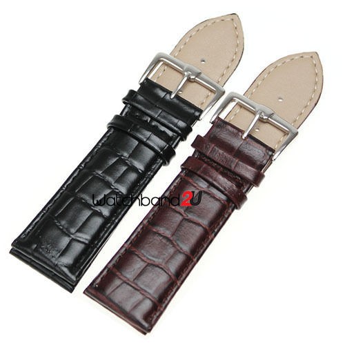   Alligator Crocodile Grain Genuine Leather Watch Band Wristwatch Strap