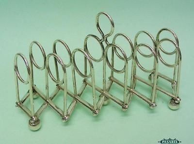 Unique Novelty Silver Plated 7 Bar Folding Toast Rack England Ca 1880