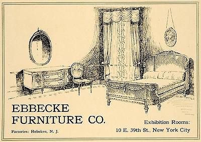 1919 Ad Ebbecke Furniture Bedroom Suite Hoboken NJ NY   ORIGINAL 