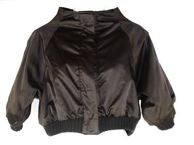 SISLEY Womens Jacket Size S Black Cropped Satin Like