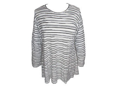 Cut Loose Variegated Stripes Top White Black M,L, XL